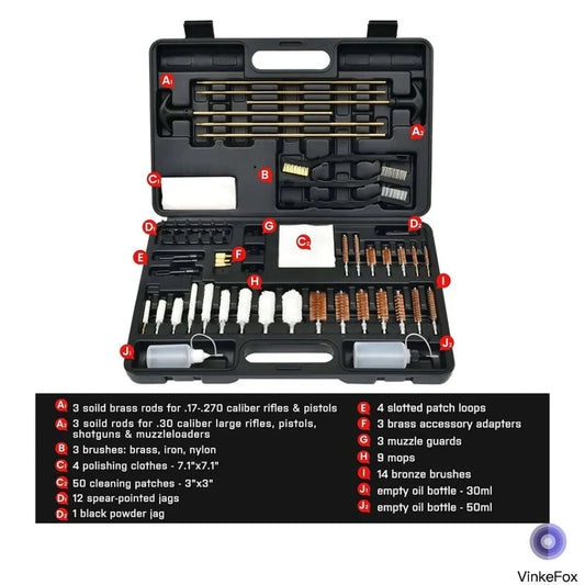 VinkeFox Universal Gun Cleaning Kit for All Guns Plastic Jags & Loops